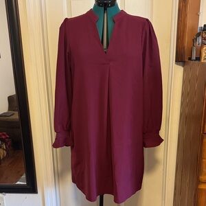 Amazon Women's Long Sleeve Dress - Burgundy
